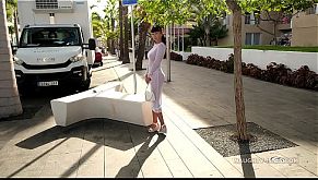 Transparent dress in public