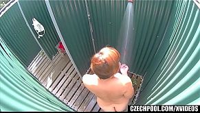 Busty MILF Spied in Public Shower