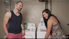 Big ass Latina Jolla seduces a married gay man and fucks him in the laundry room 14 min