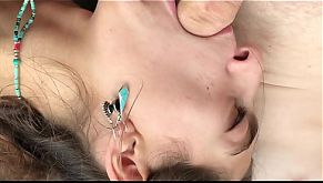 sloppy blowjob and cum in mouth in public before the beach!