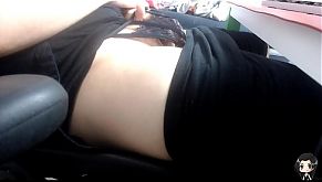 Jilling under Panties on a Break