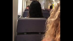 Angel Emily public blowjob in the train and cumswallowing !!