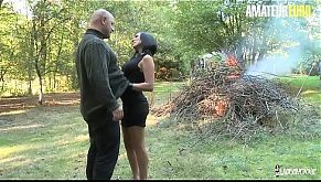 AMATEUR EURO - French Hot MILF Mya Lorenn Hardcore Ass Fucked In MMF Outdoor Sex 11 min