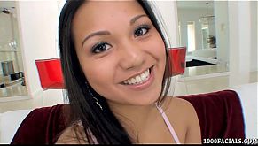 Asian pornstar Lana Violet hungry for a cum facial