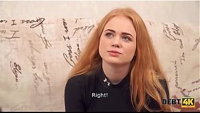 Debt4k. Cute waitress from the local pub lets fuck her to pay the debt