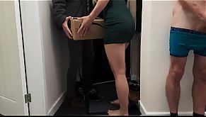 Delivery Guy Knocked on the Door as I Fucked my Wife and I let him Fuck her while I Watch. 6 min