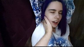 Found StepSister In Wardrobe And Helped Cum