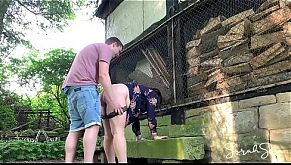Fucking at an abondand barnyard - outdoor sex