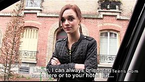 French redhead teen banged in public