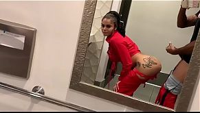 Genevieve Sinn Sucks Sevyan Harden’s BBC in Public Bathroom