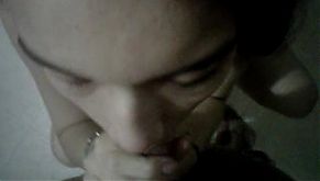 Girlfriend goes deepthroat and then swallow the load (Watch until the end)